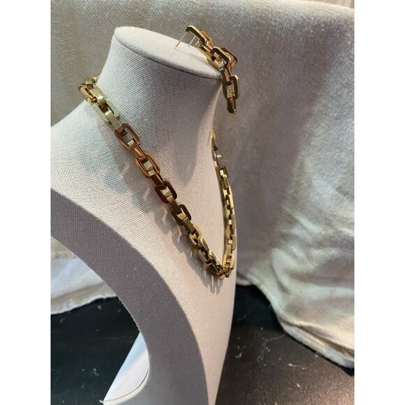 EDDIE BORGO Women's Gold Plated Statement Chain Link Necklace And Earrings Set - Picture 4 of 7